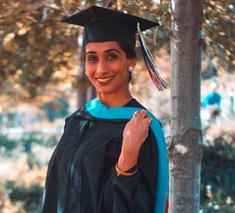 woman celebrating getting her law degree