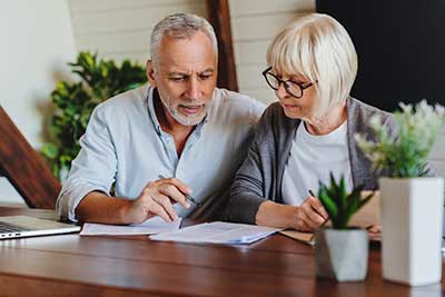 couple going over mortgage paperwork